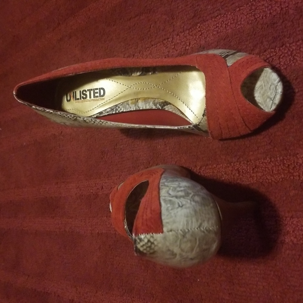 Women's Red and Gray Heels